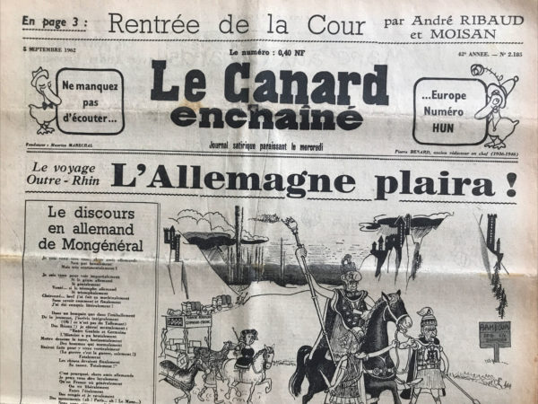 N° 2185 du Canard Enchaîné -  5 Septembre 1962