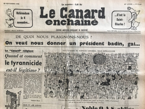 N° 2188 du Canard Enchaîné -  26 Septembre 1962