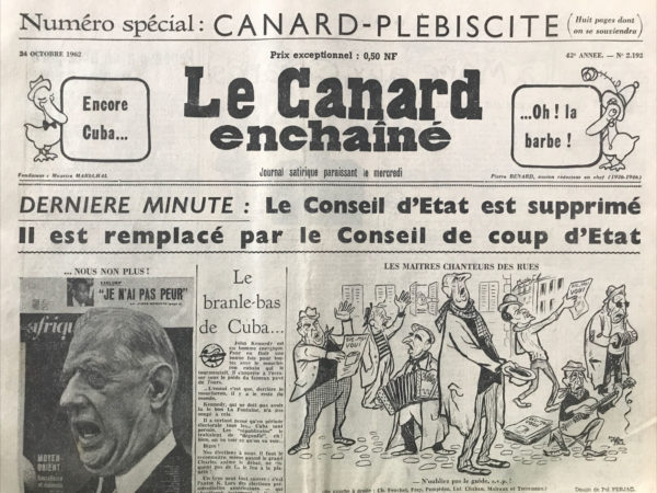 N° 2192 du Canard Enchaîné -  24 Octobre 1962