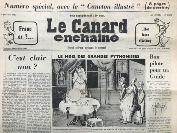 N° 2202 du Canard Enchaîné -  2 Janvier 1963
