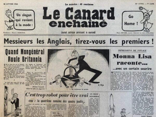 N° 2204 du Canard Enchaîné -  16 Janvier 1963