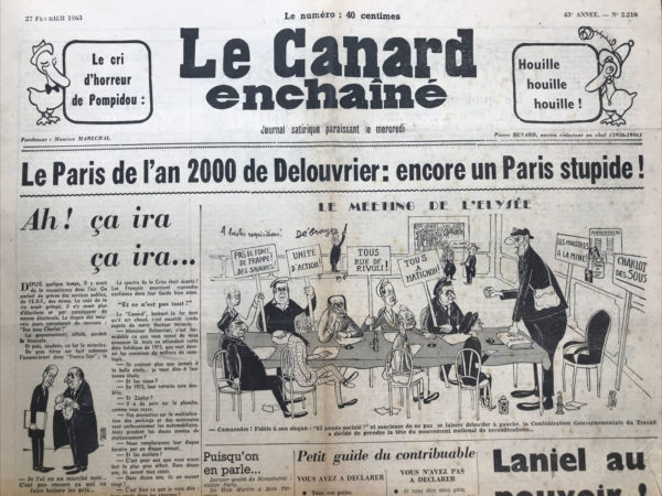 N° 2210 du Canard Enchaîné -  27 Février 1963