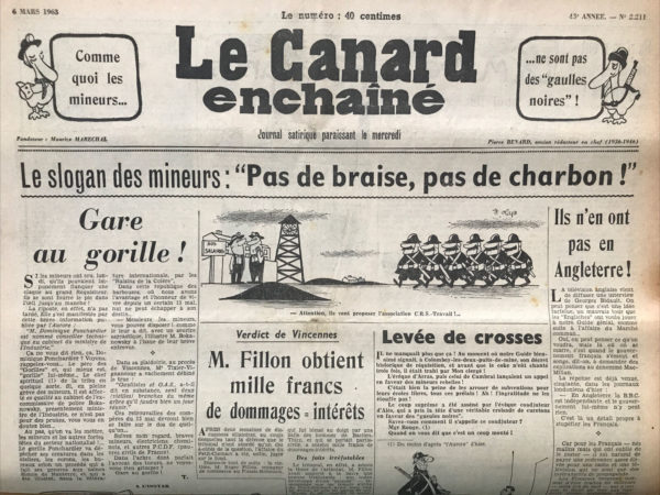 N° 2211 du Canard Enchaîné -  6 Mars 1963