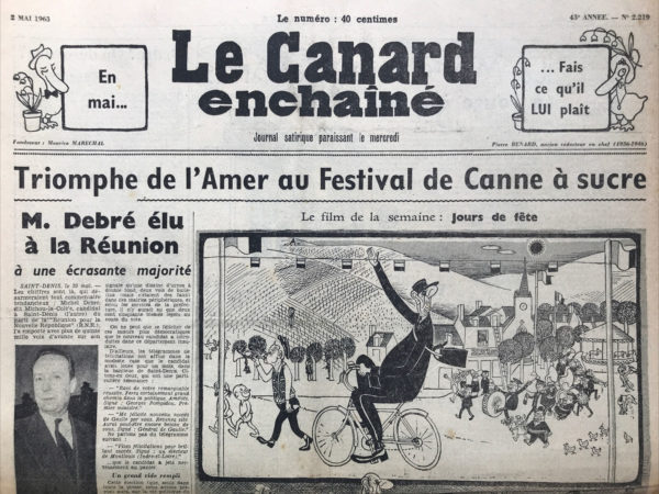N° 2219 du Canard Enchaîné -  2 Mai 1963