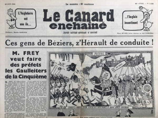 N° 2225 du Canard Enchaîné -  12 Juin 1963