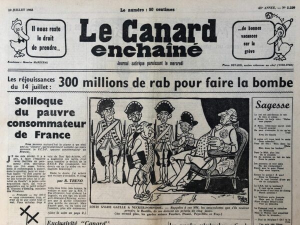 N° 2229 du Canard Enchaîné -  10 Juillet 1963