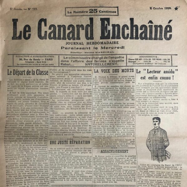 N° 223 du Canard Enchaîné -  6 Octobre 1920
