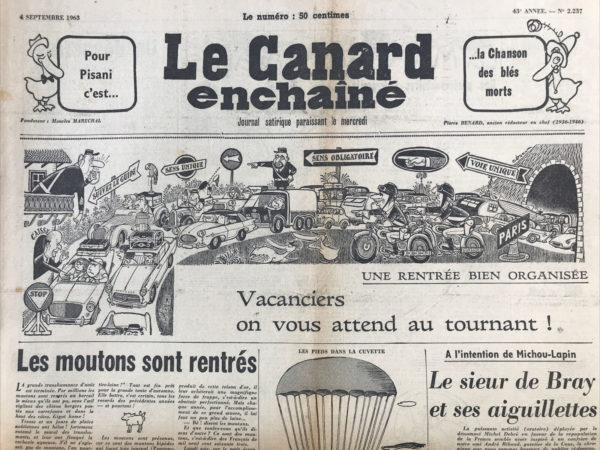 N° 2237 du Canard Enchaîné -  4 Septembre 1963