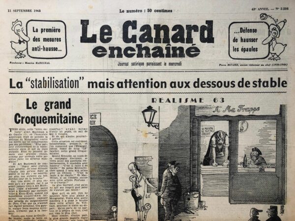 N° 2238 du Canard Enchaîné -  11 Septembre 1963
