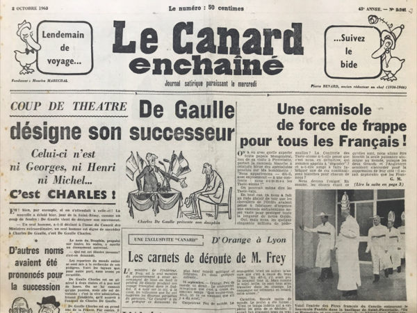 N° 2241 du Canard Enchaîné -  2 Octobre 1963