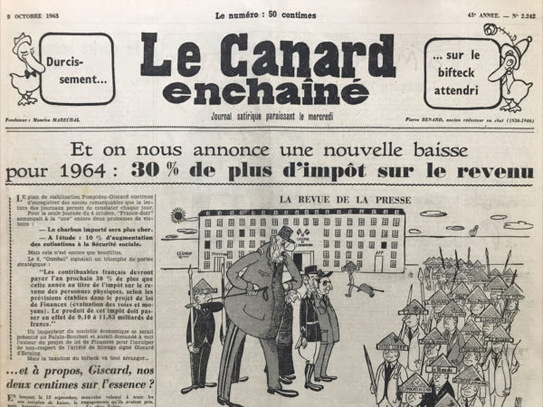 N° 2242 du Canard Enchaîné -  9 Octobre 1963