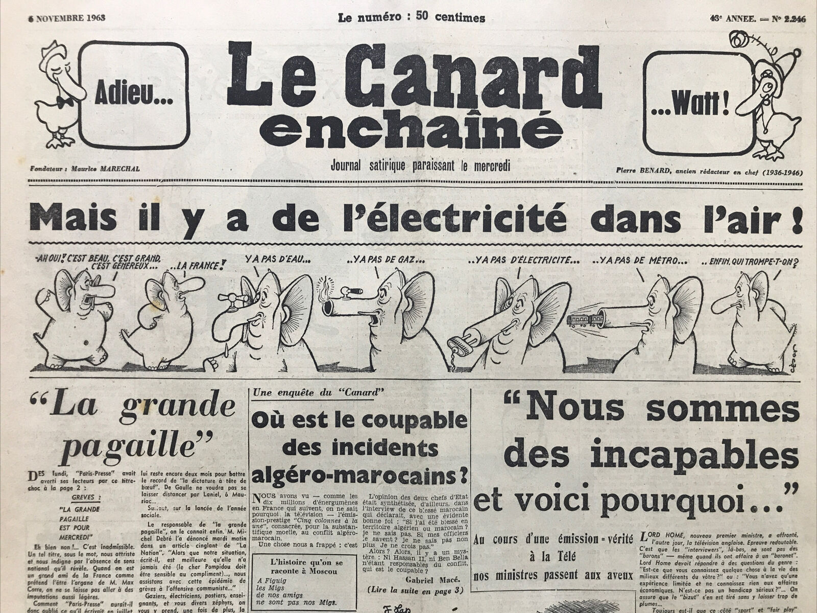 Couac ! | Acheter un Canard | Vente d'Anciens Journaux du Canard Enchaîné. Des Journaux Satiriques de Collection, Historiques & Authentiques de 1916 à 2004 ! | 2246