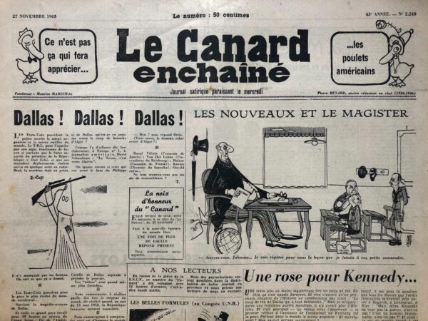 N° 2249 du Canard Enchaîné -  27 Novembre 1963