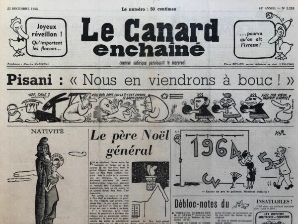 N° 2253 du Canard Enchaîné -  25 Décembre 1963