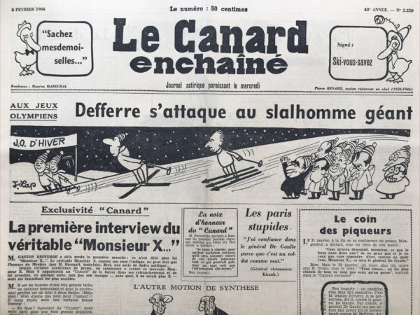 N° 2259 du Canard Enchaîné -  5 Février 1964