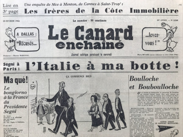 N° 2261 du Canard Enchaîné -  19 Février 1964