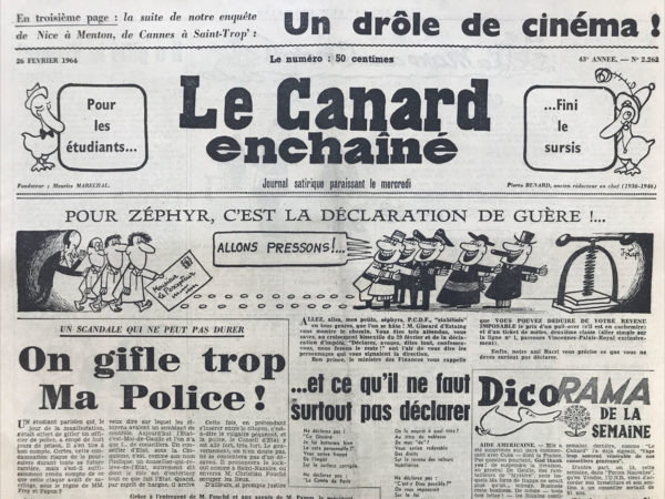 N° 2262 du Canard Enchaîné -  26 Février 1964