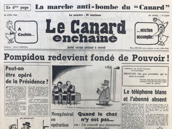 N° 2270 du Canard Enchaîné -  22 Avril 1964