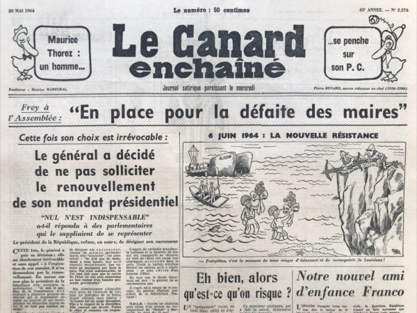 N° 2274 du Canard Enchaîné -  20 Mai 1964