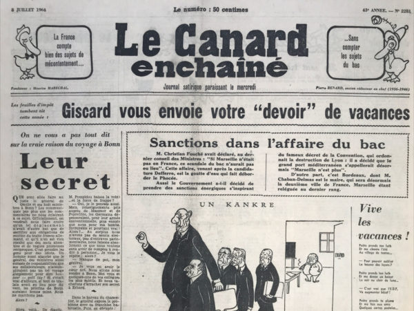 N° 2281 du Canard Enchaîné -  8 Juillet 1964