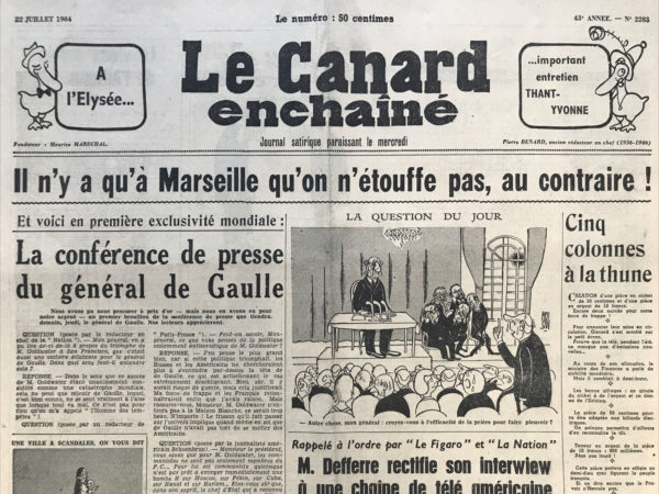 N° 2283 du Canard Enchaîné -  22 Juillet 1964