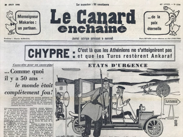 N° 2286 du Canard Enchaîné -  12 Août 1964