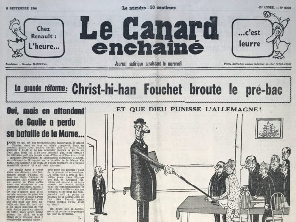 N° 2290 du Canard Enchaîné -  9 Septembre 1964