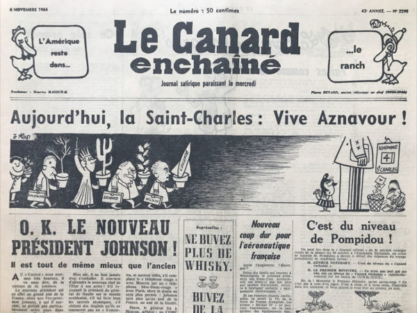 N° 2298 du Canard Enchaîné -  4 Novembre 1964