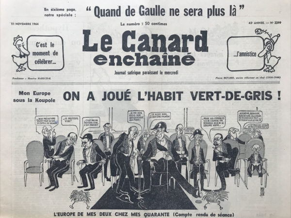 N° 2299 du Canard Enchaîné -  11 Novembre 1964