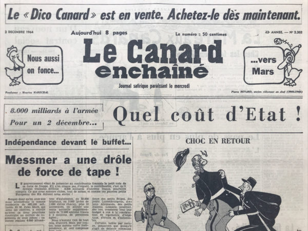 N° 2302 du Canard Enchaîné -  2 Décembre 1964