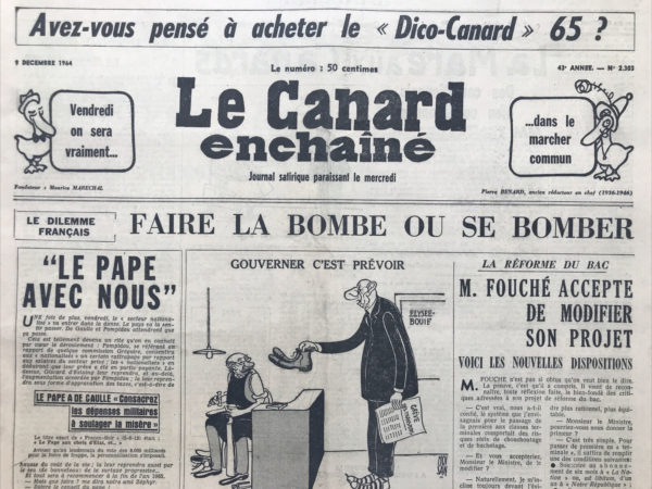 N° 2303 du Canard Enchaîné -  9 Décembre 1964
