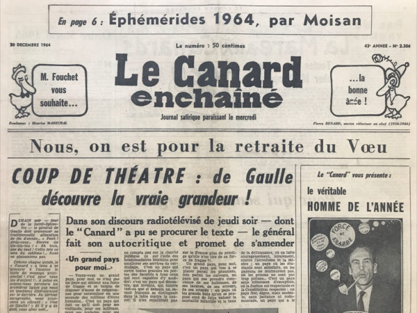 N° 2306 du Canard Enchaîné -  30 Décembre 1964