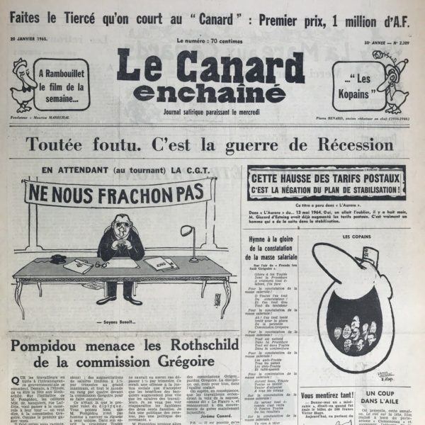 N° 2309 du Canard Enchaîné -  20 Janvier 1965