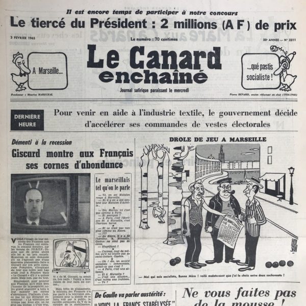 N° 2311 du Canard Enchaîné -  3 Février 1965