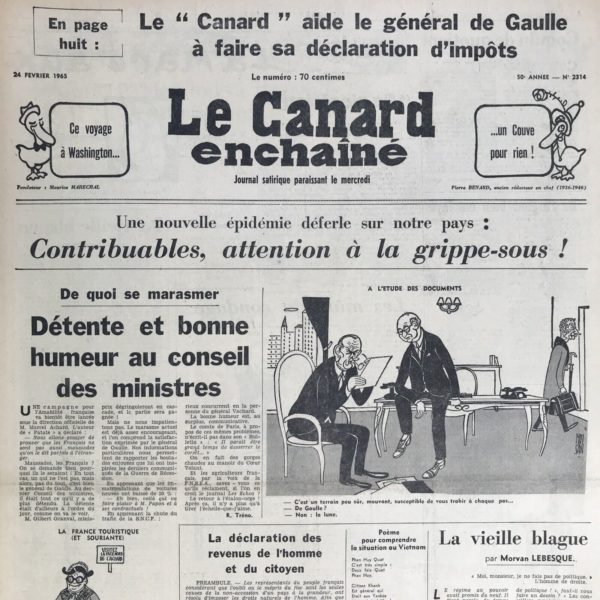 N° 2314 du Canard Enchaîné -  24 Février 1965