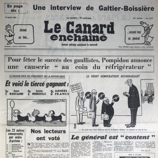 N° 2317 du Canard Enchaîné -  17 Mars 1965