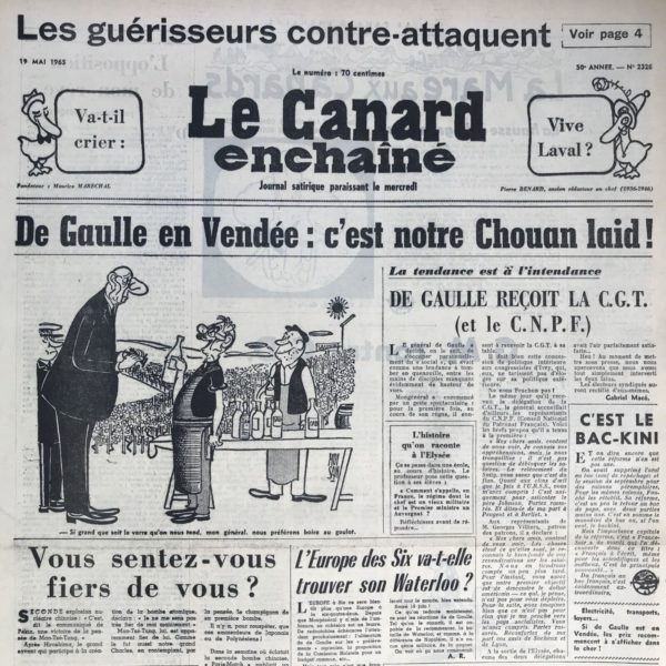 N° 2326 du Canard Enchaîné -  19 Mai 1965