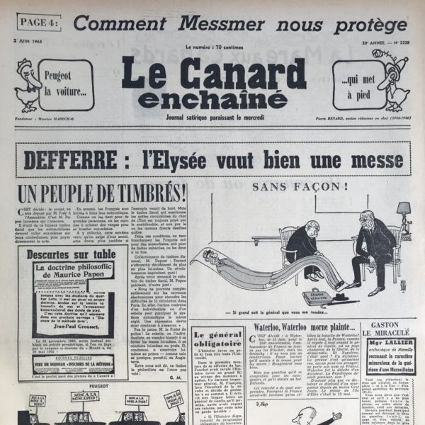 N° 2328 du Canard Enchaîné -  2 Juin 1965