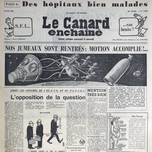 N° 2329 du Canard Enchaîné -  9 Juin 1965