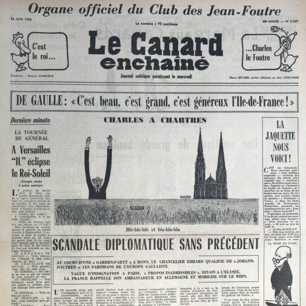 N° 2330 du Canard Enchaîné -  16 Juin 1965