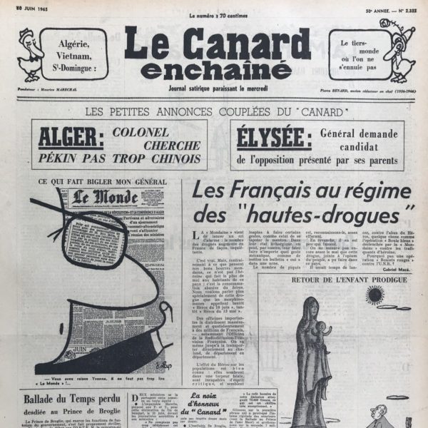 N° 2332 du Canard Enchaîné -  30 Juin 1965