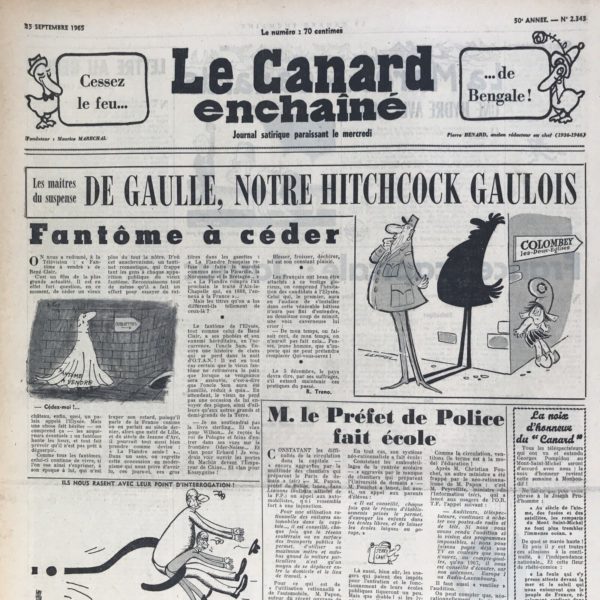 N° 2343 du Canard Enchaîné -  15 Septembre 1965