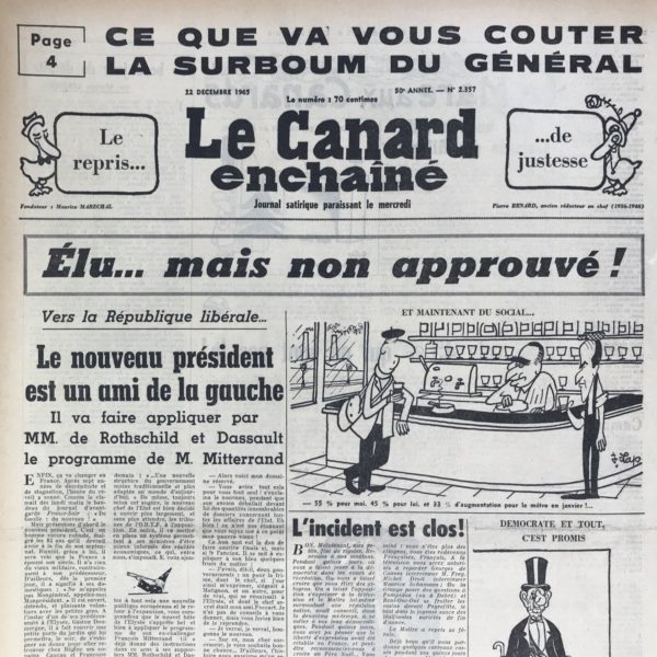 N° 2357 du Canard Enchaîné -  22 Décembre 1965