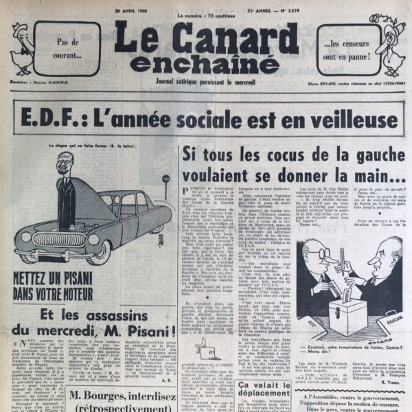 N° 2374 du Canard Enchaîné -  20 Avril 1966