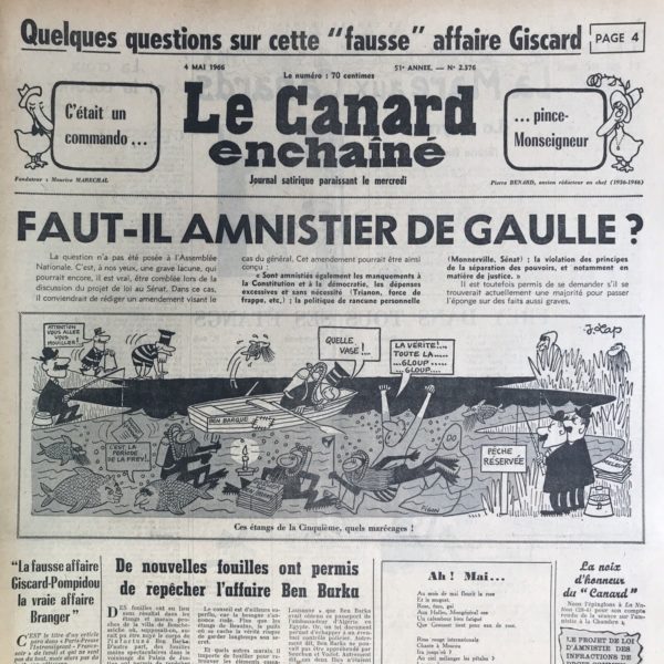 N° 2376 du Canard Enchaîné -  4 Mai 1966