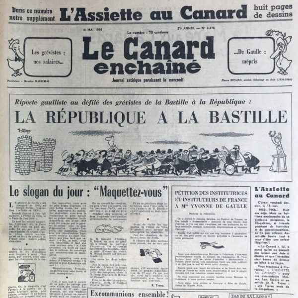 N° 2378 du Canard Enchaîné -  18 Mai 1966