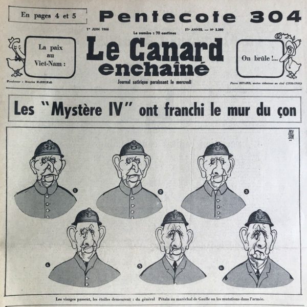 N° 2380 du Canard Enchaîné -  1 Juin 1966