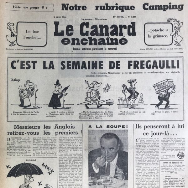 N° 2381 du Canard Enchaîné -  8 Juin 1966