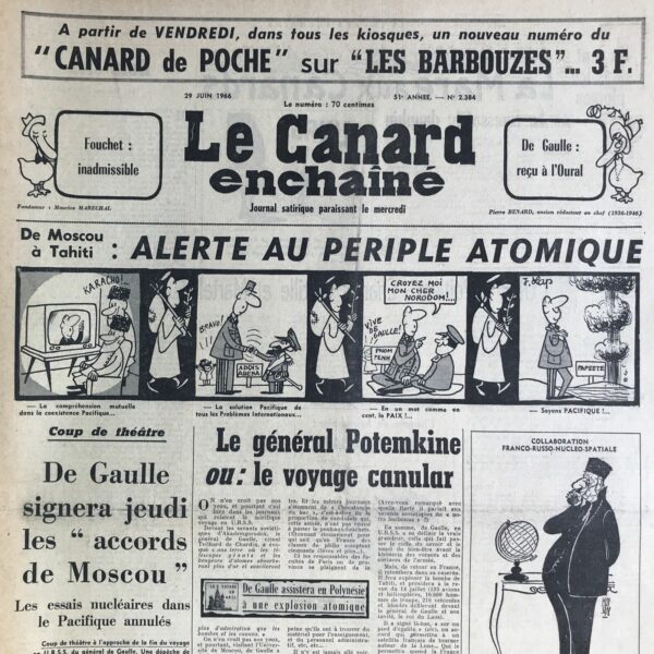 N° 2384 du Canard Enchaîné -  29 Juin 1966