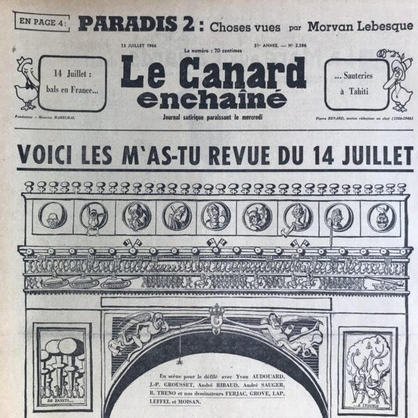 N° 2386 du Canard Enchaîné -  13 Juillet 1966